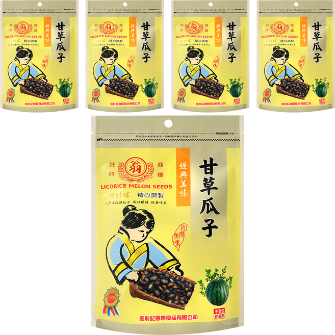 翁財記 甘草瓜子, 100g, 5包