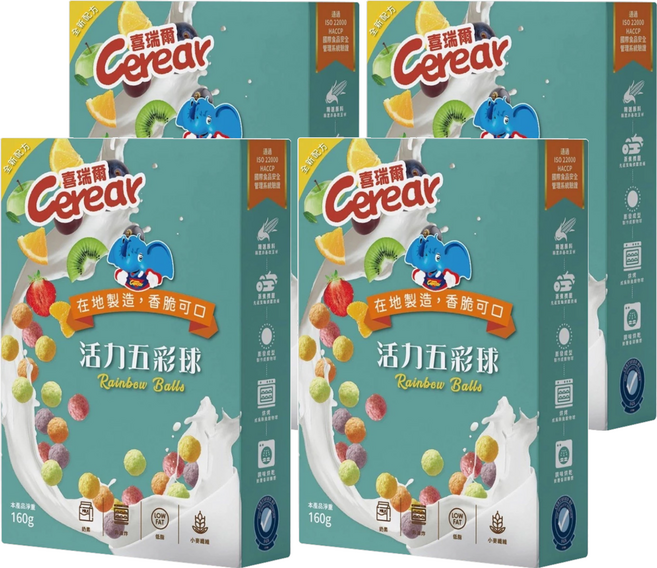 Cerear 喜瑞爾 活力五彩球, 160g, 4盒