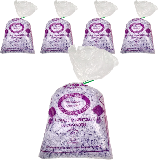 LE SERAIL 席哈爾 薰衣草馬賽皂洗衣皂絲, 750g, 5包