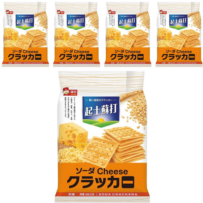 RIH RIH WANG 日日旺 起士蘇打餅乾 奶素, 400g, 5包