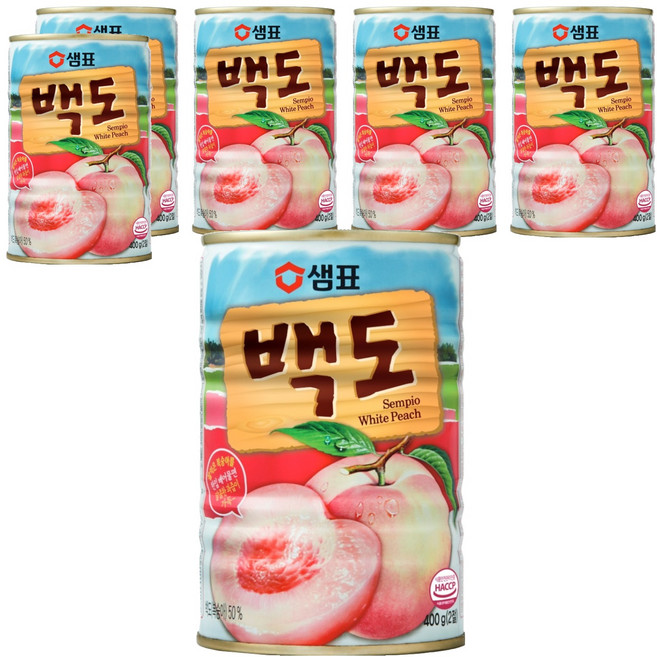 Sempio 膳府 白桃罐頭, 400g, 6個