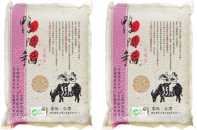 鴨間稻 有機越光糙米, 3kg, 2包