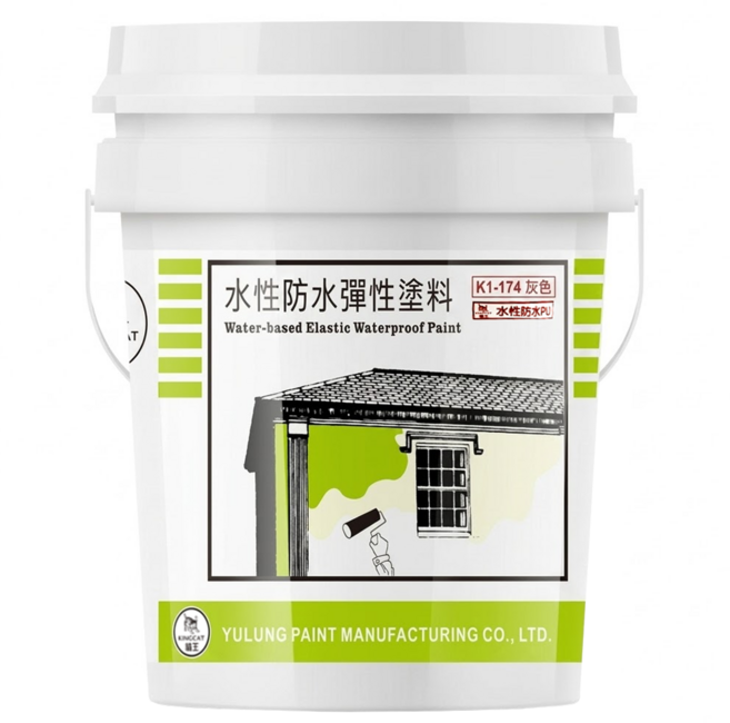KINGCAT 貓王油漆 水性彈性防水塗料 K1-174 灰色 5加侖, 1桶