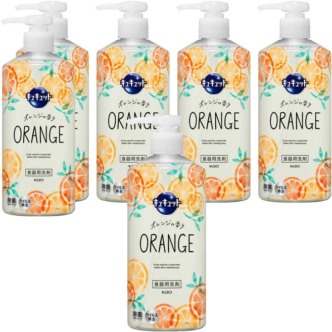 Kao 花王 Cucute 珂珂透 按壓式洗碗精 柑橘, 480ml, 6瓶