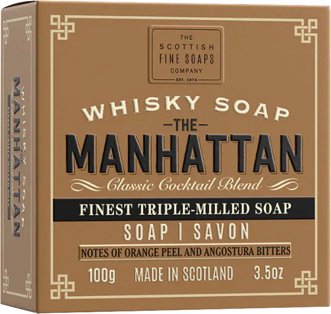 SCOTTISH FINE SOAPS 威士忌系列 紳士沐浴皂 棕盒 曼哈頓Manhattan 紙盒包裝, 100g, 1個