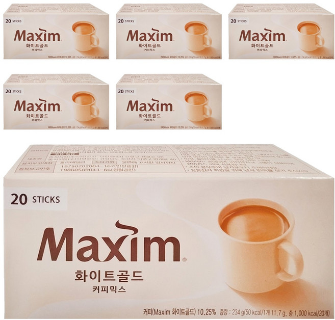 Maxim 麥心 白金經典三合一咖啡, 11.7g, 20條, 6盒