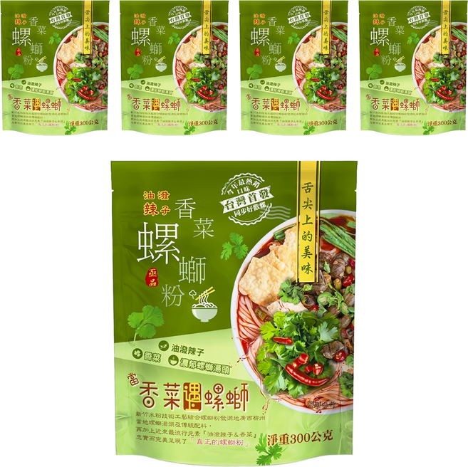 亟品 香菜螺螄粉, 300g, 5包