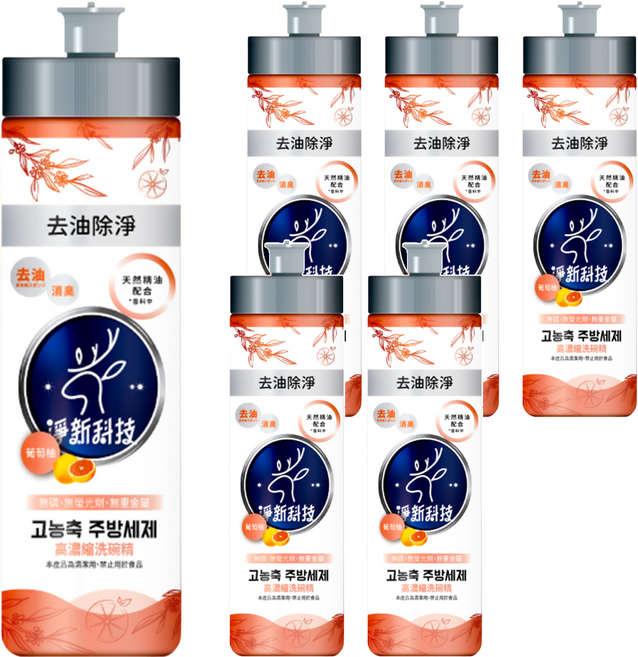 淨新科技 高濃縮洗碗精 B064 葡萄柚, 6瓶