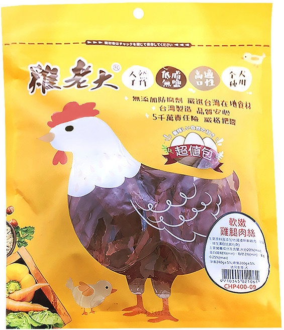 雞老大 軟嫩雞腿肉絲 超值包, 雞肉, 240g, 1包