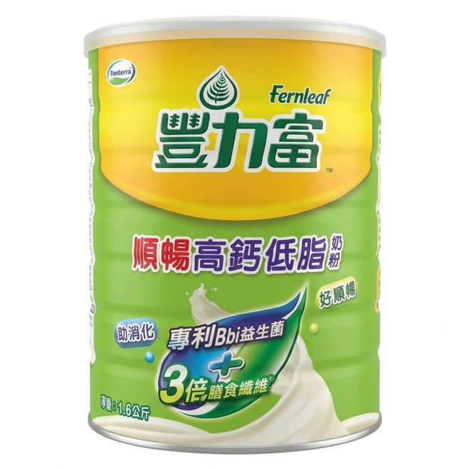 Fernleaf 豐力富 順暢高鈣低脂奶粉, 1.6kg, 1罐