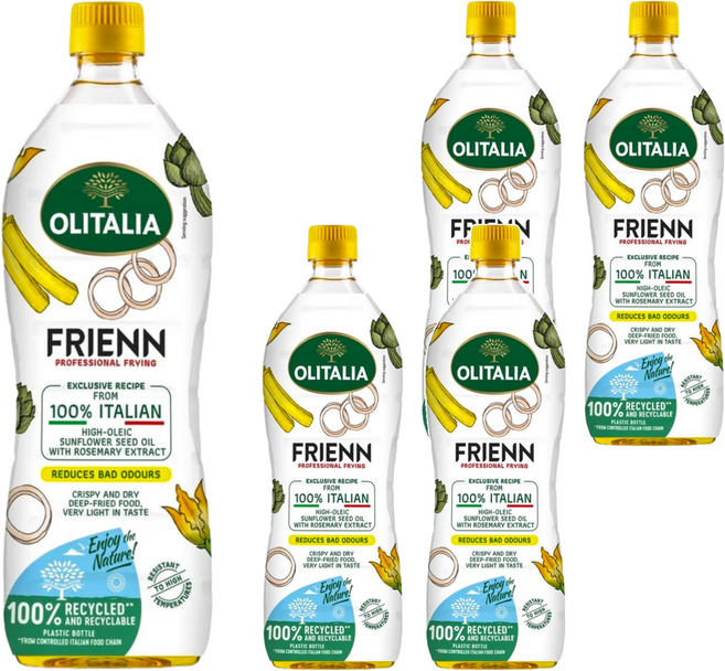 OLITALIA 奧利塔 高溫專用葵花油, 1L, 5瓶