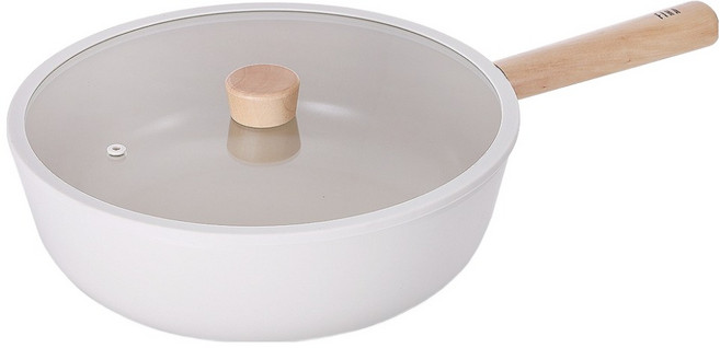 nEOFLam FIKA 電磁爐宮廷炒鍋 + 玻璃蓋組, 26cm, 1套