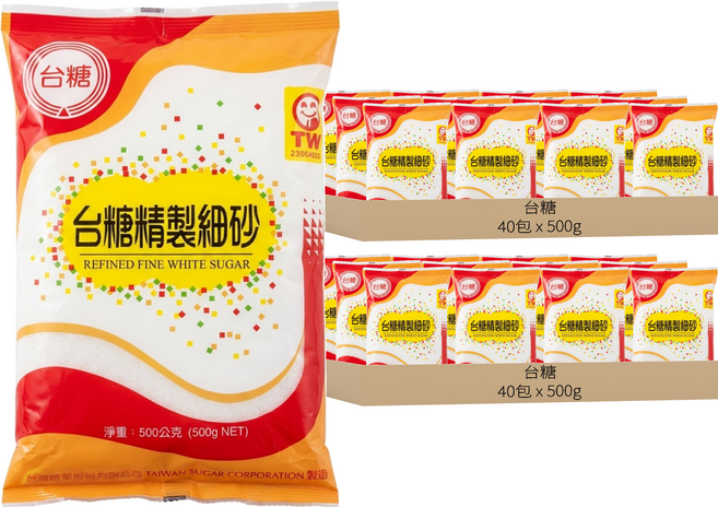 台糖 精製細砂糖, 500g, 80包