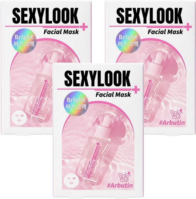 SEXYLOOK 西西露 韓國玻尿酸熊果素亮白面膜 27ml, 5入, 3組