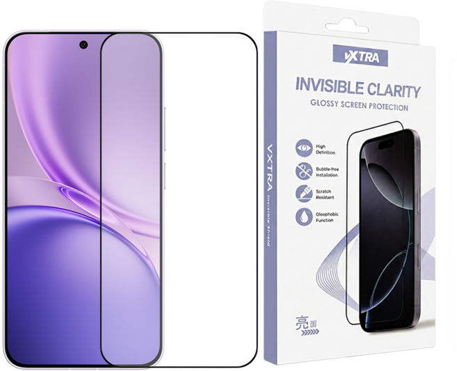 vXTRA 飛創 智慧型手機 鋼化玻璃螢幕保護貼 vivo X300 FE 全膠貼合 滿版 9H 亮面 紫盒版