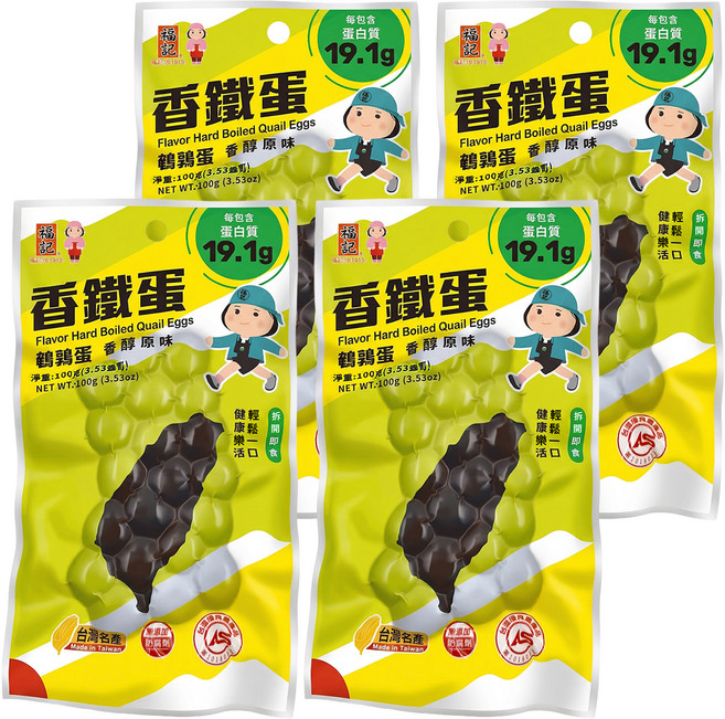 福記 香鐵蛋 原味, 100g, 4包