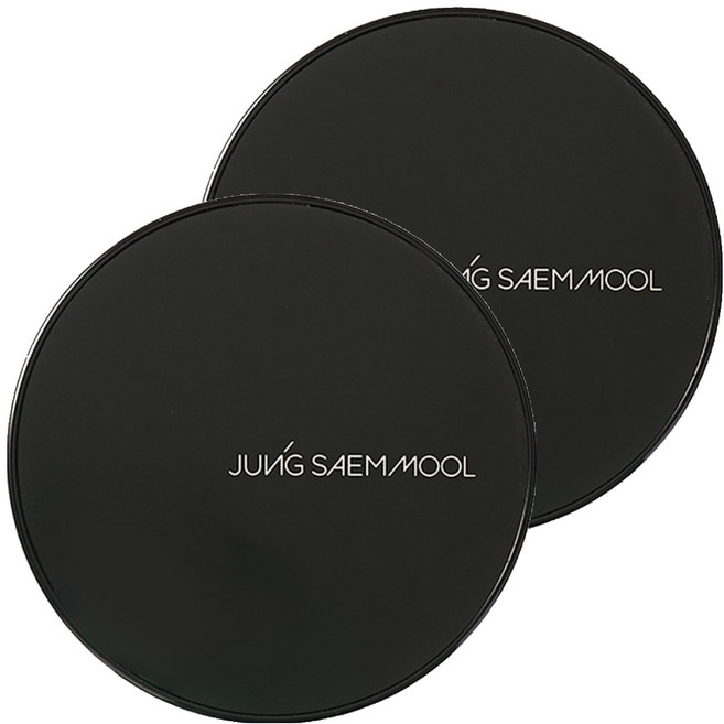 JUNG SAEM MOOL 鄭瑄茉 Essential 親膚裸光長效氣墊粉餅 14g + 補充蕊 14g 套組, 2套, ENLITE