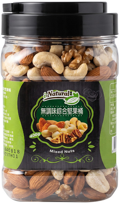 i-Natural 無調味綜合堅果, 400g, 1罐
