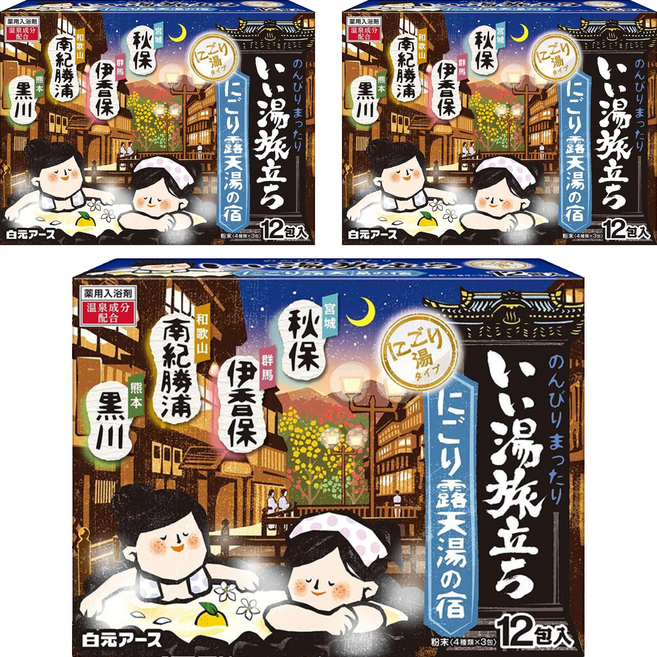 Hakugen Earth 白元 露天湯系列 入浴劑 12包, 300g, 3個
