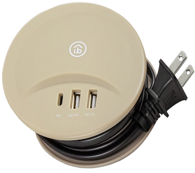 aibo PD+QC3.0 智慧雙快充收納延長線, 1m, 奶茶棕, 1個