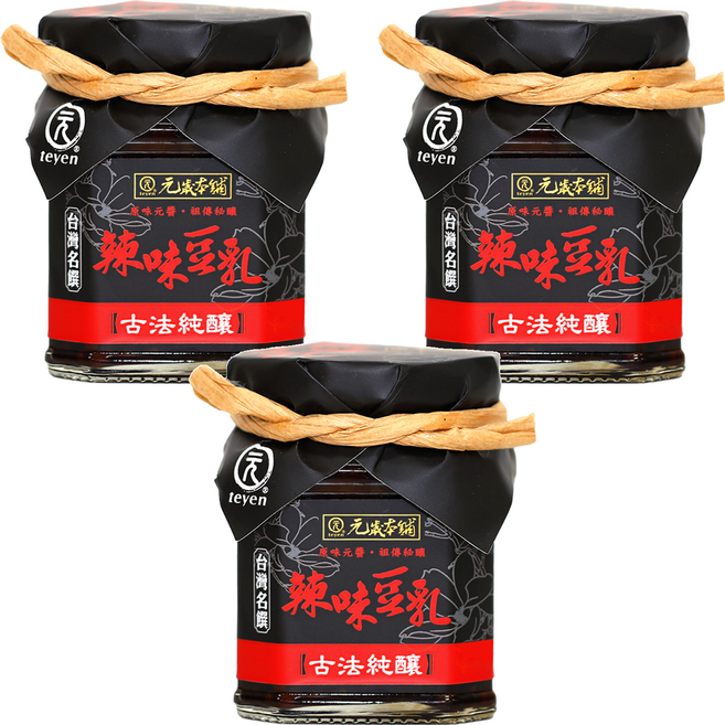 元歲本舖 辣味豆乳, 220g, 3罐