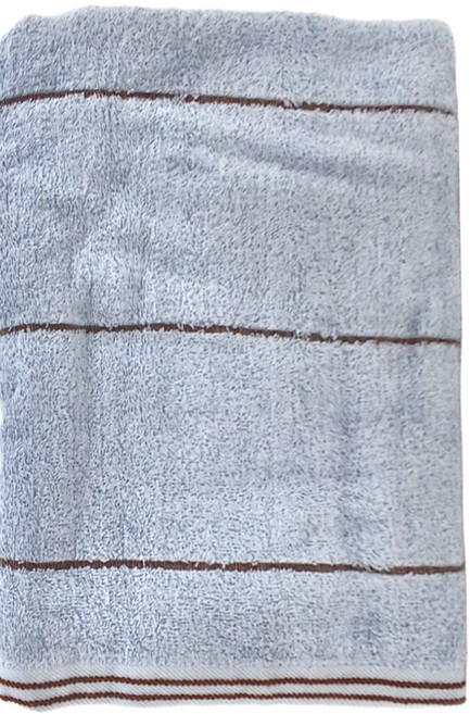 星紅織品 台灣製條紋咖啡紗除臭速乾浴巾 70 x 140cm, 藍色, 1條
