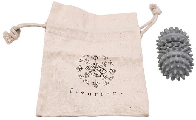 fleurient 芙樂莉 舒壓按摩球 附收納袋, 刺刺花生 灰色, 1個