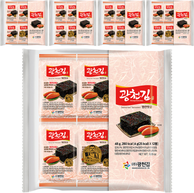 廣川海苔 廣川明治明太子味海苔, 4g, 60個