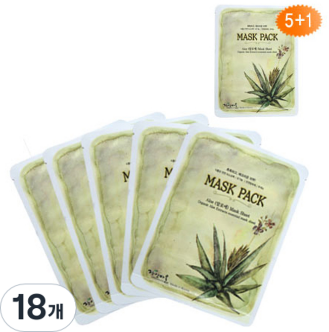 Jayeonmaeul 蘆薈面膜, 1枚入, 18個