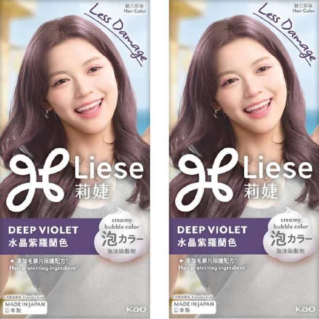 Liese 莉婕 泡沫染髮劑, 水晶紫羅蘭色, 2個