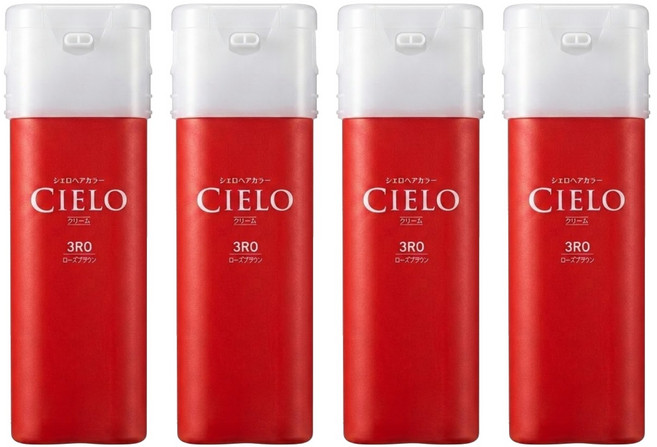 CIELO 宣若 EX 染髮霜 簡單一按 白髮專用 1劑40g + 2劑40g, 3RO 玫瑰棕, 4盒