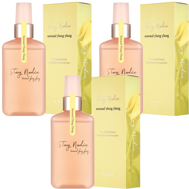 BODYHOLIC STAY NUDY 秀髮身體香氛噴霧 感性伊蘭伊蘭, 100ml, 3個