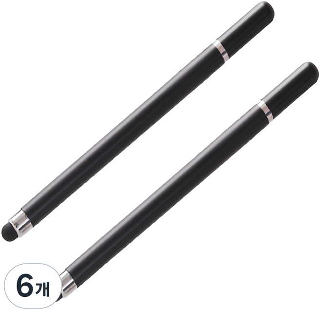 MyGonggam 智慧型手機 平板電腦 超細電容式雙頭觸控筆, 黑色, 6個