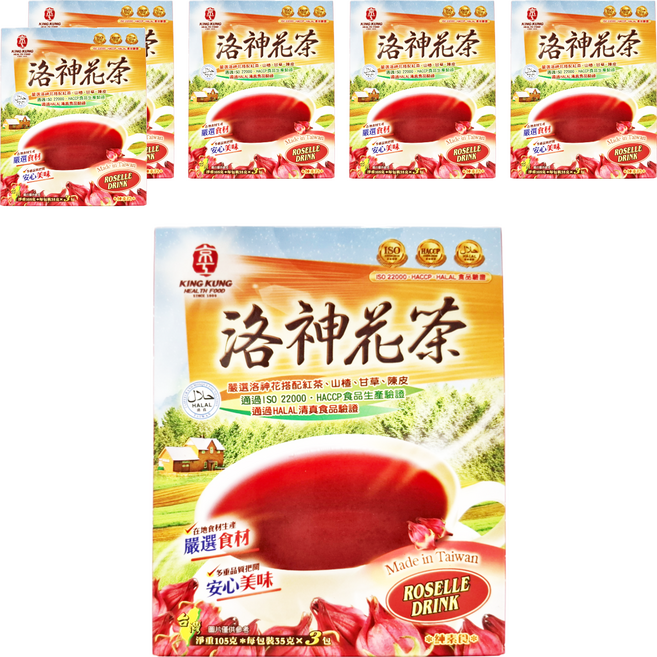 京工 洛神花茶, 35g, 3包, 6盒