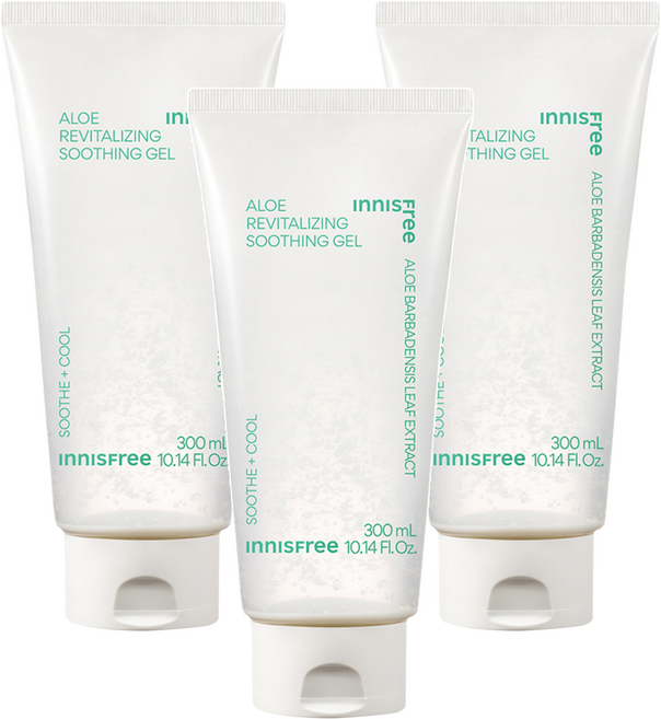 INNISFREE 台灣公司貨 蘆薈修護紓緩凝膠, 300ml, 3條
