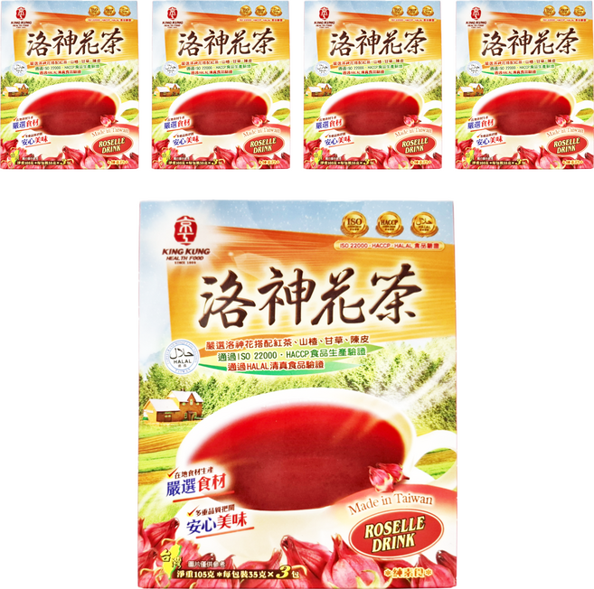 京工 洛神花茶, 35g, 3包, 5盒