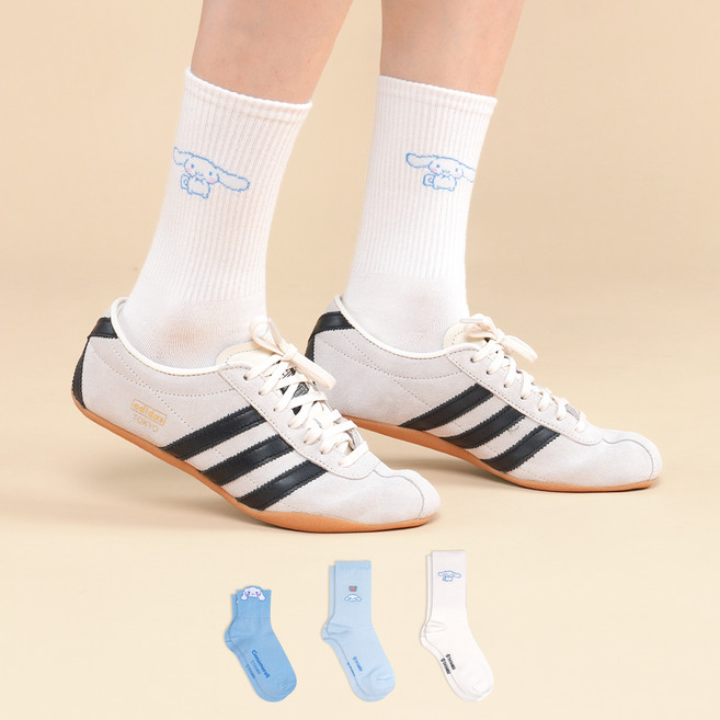 Sockpiens 女性用三麗鷗粉彩簡約大耳狗襪子3雙組