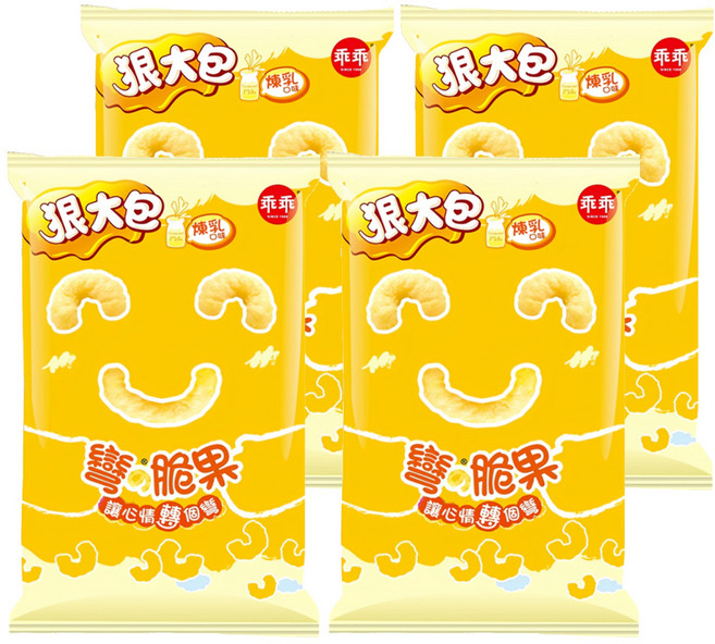 乖乖 彎的脆果 狠大包 煉乳口味, 75g, 4包