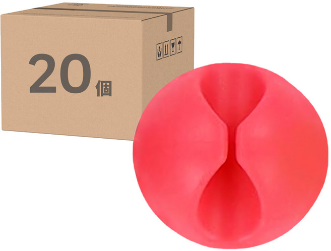 多色單孔集線器 理線器單孔 3 x 3cm 20個, 粉色, 1組
