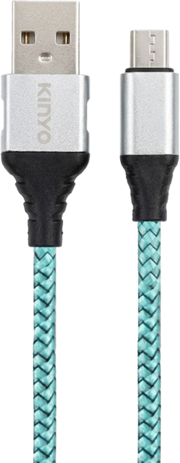 Kinyo Micro USB 交錯格紋極速充電傳輸線 USB-B08 39.6g, 2m, 綠色, 1條