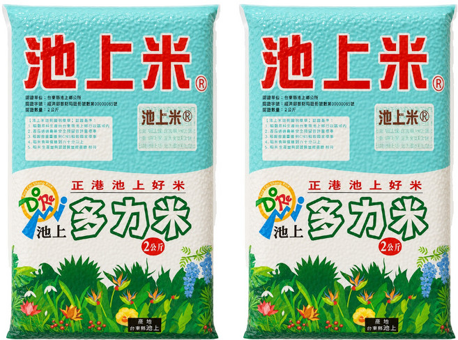 池上多力米 多力米, 2kg, 2包, CNS 一等
