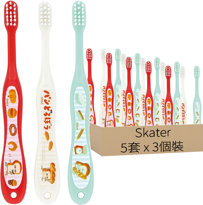 Skater 兒童牙刷 3~5歲, 麵包小偷, 5套, 3個裝