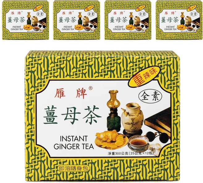 雁牌 重辣薑母茶, 25g, 12包, 5盒