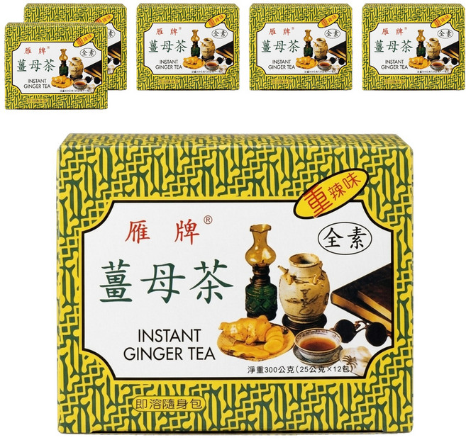 雁牌 重辣薑母茶, 25g, 12包, 6盒