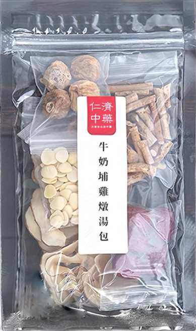 仁濟中藥 牛奶埔雞燉湯包, 54g, 1包