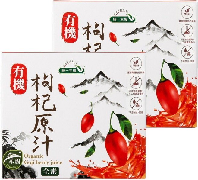 統一生機 有機枸杞原汁 10包, 300ml, 2盒