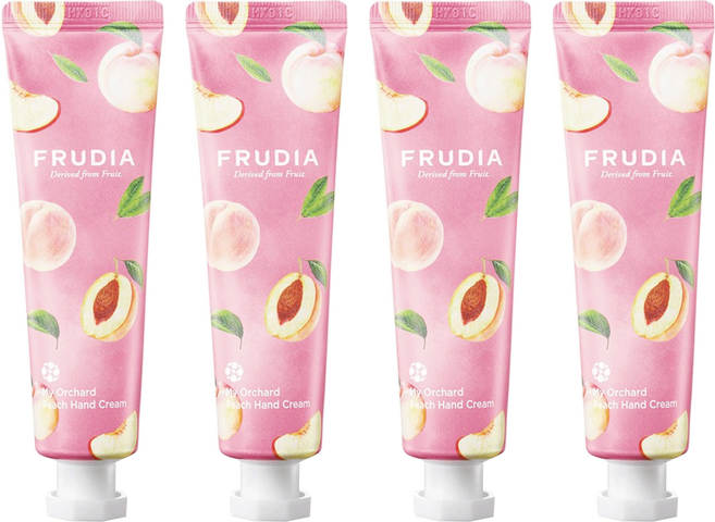 FRUDIA 台灣公司貨 文青果社 輕盈保濕護手霜 水蜜桃, 30g, 4條