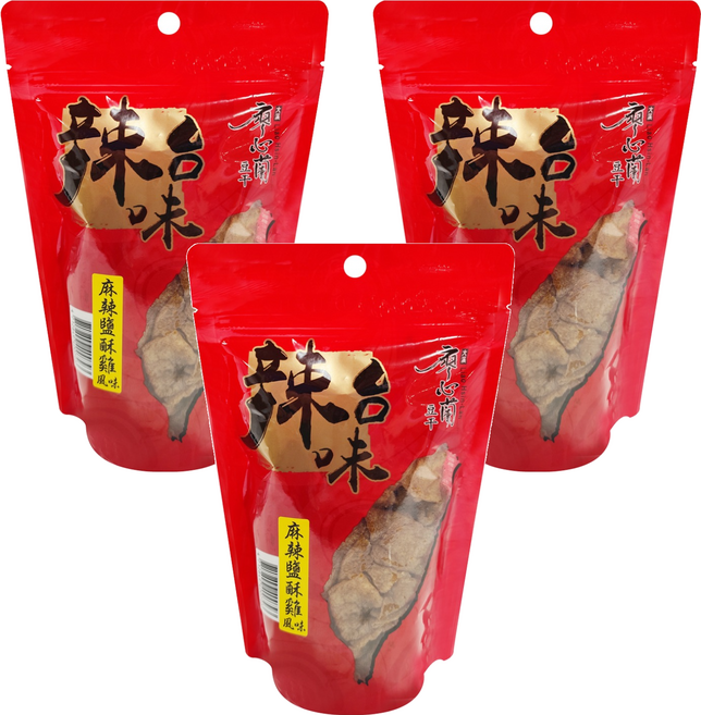 大溪廖心蘭豆干 辣台味-麻辣鹽酥雞風味(素), 300g, 3包