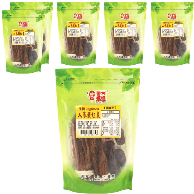 譽方媽媽 生機 人蔘鬚紅棗, 80g, 6包