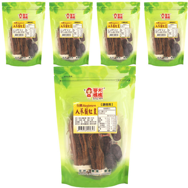 譽方媽媽 生機 人蔘鬚紅棗, 80g, 5包